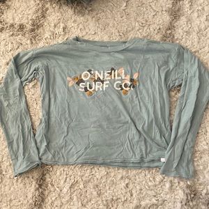 O’Neill Surf Co. crop top, light teal, worn multiple times (big kids size small)